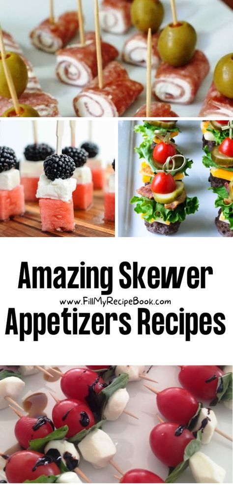 My Recipe Book, Antipasto Skewers, Skewer Appetizers, Healthy Appetizer Recipes, Appetizers Easy Finger Food, Finger Foods Easy, Appetizers Recipes, Summer Appetizer, Party Finger Foods