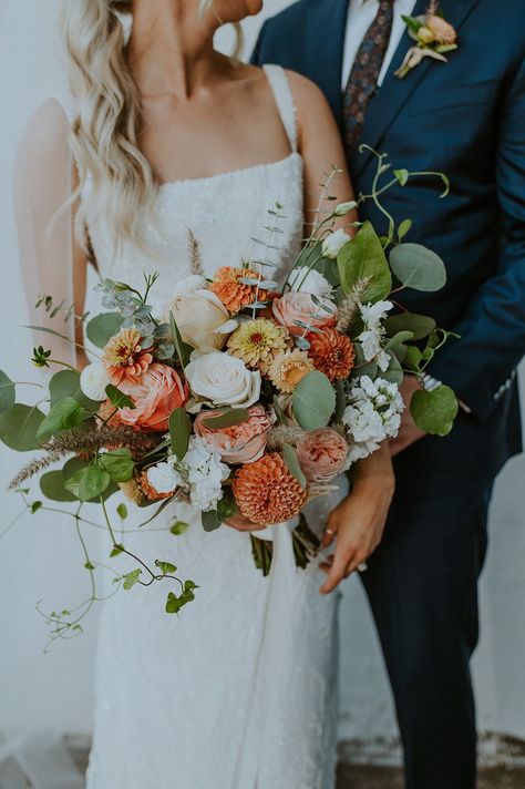 Summer Boho Wedding, Terra Cotta Wedding, Rusting Wedding, Epic Love, Orange Bouquets, Boho Wedding Bouquet, Bridal Bouquet Fall, Alternative Wedding Dresses, Portland Wedding