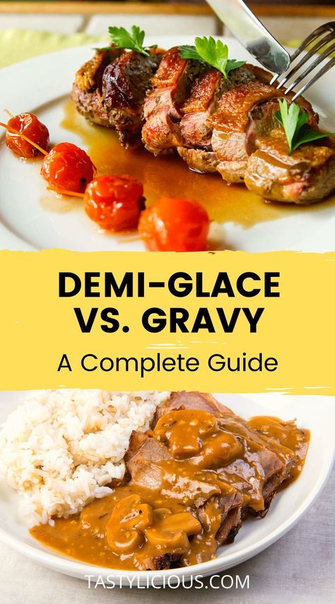 Can I use demi-glace as gravy | difference between gravy and demi glace | demi glace vs gravy | is demi glace the same as gravy | summer dinner recipes | healthy lunch ideas | dinner ideas | breakfast ideas | easy healthy dinner recipes Mushroom Demi Glaze, Steak Demi Glaze, Beef Demi Glace Recipe, Chicken Demi Glace Recipe, Red Wine Demi Glaze For Steak, How To Make Demi Glace Sauce, Demi Glace Recipe, Demi Glaze Recipe, Demi Glaze