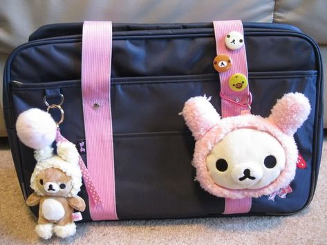 Bag Of Candy Aesthetic, Korilakkuma Accessories, Japanese School Bag, Kawaii Bag, Japanese Bag, Japanese School, Pretty Bags, All Things Cute, Essential Bag