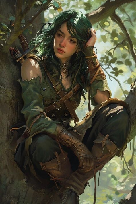 Dnd Feywild Character, Wood Elf Rogue Female Dnd, Female Druid Character Design, Dnd Female Ranger, Dnd Character Backstory Ideas, Elf Warrior Female, Wood Elf Dnd, Wood Elf Ranger, Dnd Ranger