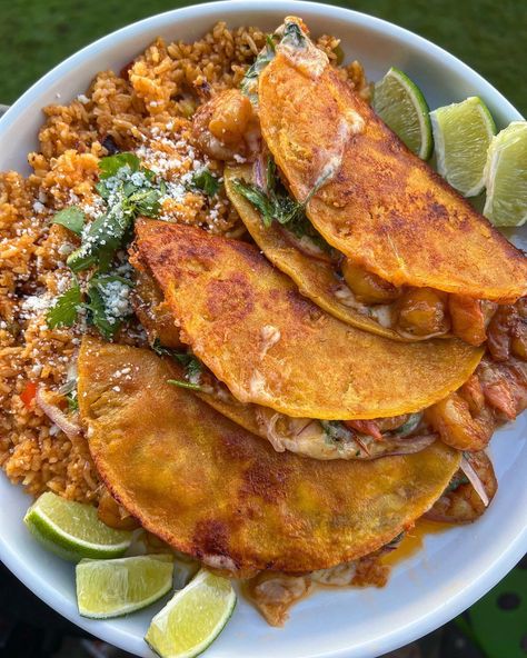 Only $20 Shrimp Birria Tacos Recipe, Shrimp Birria Tacos, Spanish Fried Rice, Taco Shrimp, Food Pastries, Taco Rice, Summer Body Workout Plan, Dinner Menu Ideas, Weekend Food