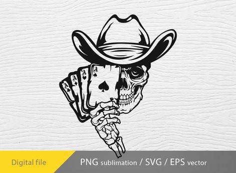 digital download Cowboy Playing Card Tattoo, Cowboy Western Tattoos For Men, Skull With Cowboy Hat, Skull With Cowboy Hat Tattoo, Cowboy Skull Tattoo, Cowboy Skeleton, Outlaw Tattoo, Playing Card Tattoos, Deer Skull Tattoos