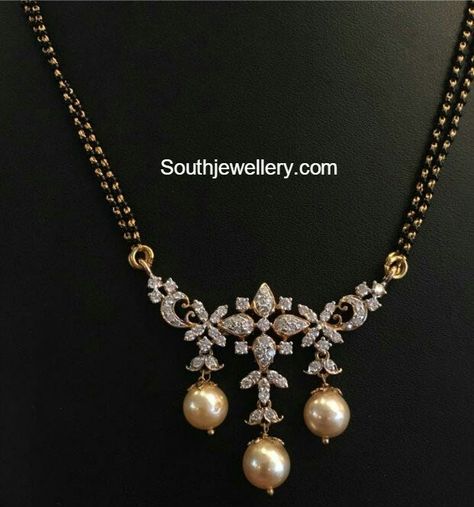 Mangalsutra Chain, Mangal Sutra, Black Beads Mangalsutra Design, Diamond Pendants Designs, Mangalsutra Design, Black Beads Mangalsutra, Gold Mangalsutra Designs, Gold Jewelry Simple Necklace, Beautiful Gold Necklaces