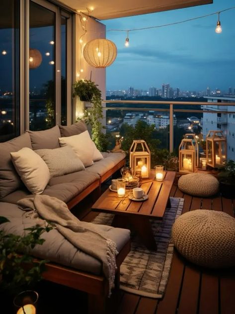 25+ Genius Apartment Balcony Decorating Ideas for a Cozy Retreat - HubPages Cute Apartment Themes, Dream Balcony, Ideas Terraza, Balkon Decor, Balcony Design Ideas, Modern Balcony, Home Decor Apartment, Rooftop Terrace Design, Terrace Decor