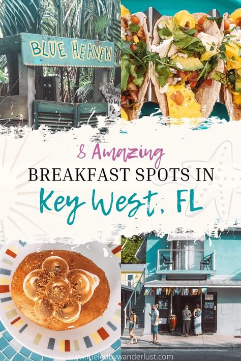 The perfect Key West breakfast spots for your next trip to the Florida Keys. These restaurants range from healthy to indulgent, and will not leave you hungry! Any of these restaurants in Key West will be the perfect start to the day on your vacation. Be sure to try some Cuban coffee and devour a benedict at Blue Heaven. Key West Florida Vacation, Key West Restaurants, Miami Key West, Florida Keys Road Trip, Marathon Florida, Travel Key West, Cuban Coffee, Key West Vacations, Fl Keys