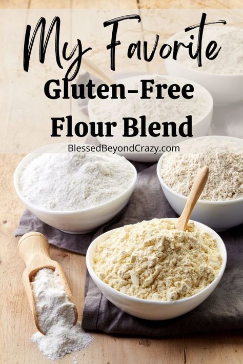 This blend can be used in most recipes in place of all-purpose wheat flour at a 1:1 ratio. I use this blend for everything unless a specific recipe calls for specific types of flours at specific measurements. #glutenfree #blessedbeyondcrazy Gluten Free Flour Mix Recipe, All Purpose Flour Recipes, Gluten Free Bread Flour, Gluten Free Flour Recipe, What Is Gluten Free, Gluten Free Flour Mix, Pan Sin Gluten, Gluten Free Flour Blend, Gluten Free Bakery