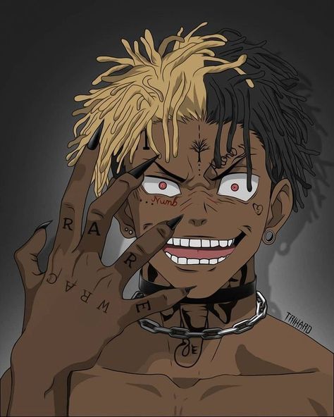 Playbook Carti, Trash Aesthetic, Dark Edit, Black Anime Guy, Anime Rapper, Naruto Amv, Rapper Art, Black Cartoon Characters, Swag Cartoon