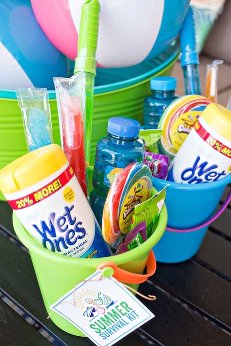 Survive the summer and all the fun messes you'll encounter with a Summer Survival Kit with Wet Ones® Hand Wipes! Summer Survival Kit, Hand Wipes, First Day Of Summer, Survival Kit, Gifts