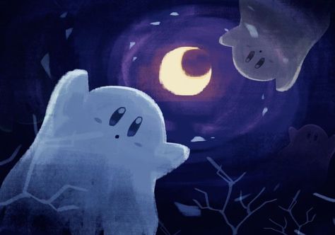 Wallpaper for preferred computers || Halloween || Ghosties Kirby Halloween Wallpaper, Anime Halloween Wallpaper, Halloween Desktop Wallpaper, Anime Computer Wallpaper, Walpapers Cute, Kirby Nintendo, Kirby Stuff, Computer Wallpaper Desktop Wallpapers, Kirby Art