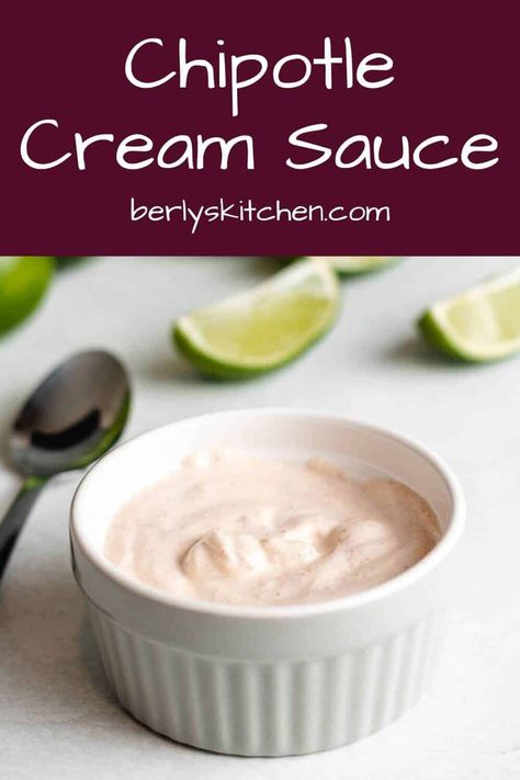 Chipotle Sour Cream, Chipotle Cream Sauce, Sour Cream Recipe, Creamy Chipotle Sauce, Fish Taco Sauce, Chipotle Paste, Chipotle Crema, Cream Sauce Recipe, Cream Sauce Recipes