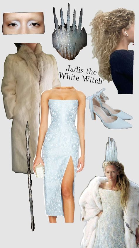 "We're in a world where everything, even a lamp-post, comes to life and grows." #narnia #chroniclesofnarnia #whitewitch #jadisthewhitewitch #spookyseason #solocostume Narnia Witch Costume, Ice Queen Narnia Costume, Ice Queen Narnia, White Witch Narnia, Narnia Outfits, Jadis The White Witch, White Witch Costume, Narnia Costumes, Snow Queen Costume