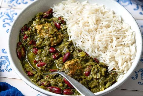 Ghormeh Sabzi | The Mediterranean Dish Persian Beef Stew, Persian Dishes, Walnut Chicken, Persian Rice, The Mediterranean Dish, Persian Cuisine, Iranian Food, Persian Food, Trending Recipes