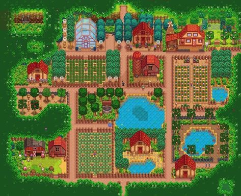 Stardew Farms, Forest Farm, Stardew Valley Tips, Stardew Valley Layout, Stardew Valley Farms, Stardew Valley Fanart, Farm Plans, Farm Layout, Stone Path