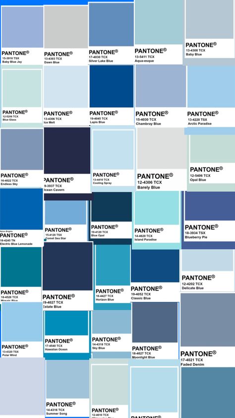 Pantone Color Chart, Pantone Palette, Paint Color Chart, Blue Palette, Pantone Color, Color Chart, Sofa Design, Paint Colors, Blue