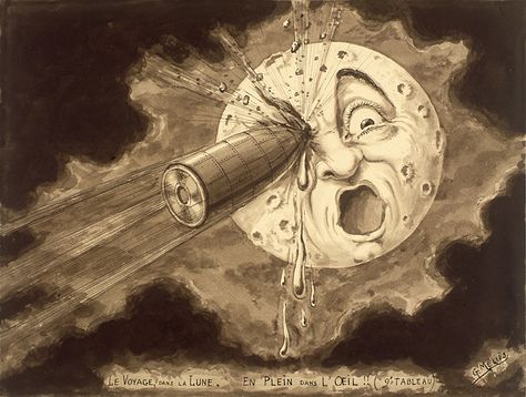 Hugo Cabret, George Melies, Moon Illustration, Jules Verne, Moon Art, Belle Epoque, Art Google, Stars And Moon, The Magicians