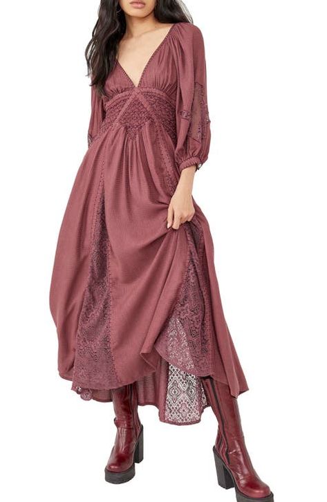 Free People Lace Dress, Free People Maxi, Free People Maxi Dress, Puff Long Sleeves, Mothers Dresses, Maxi Slip Dress, Lace Maxi, Long Puff Sleeves, Long Sleeve Maxi