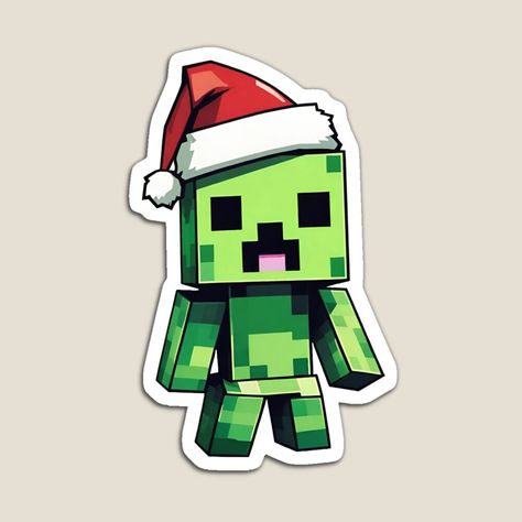 Get my art printed on awesome products. Support me at Redbubble #RBandME: https://www.redbubble.com/i/magnet/Cute-Minecraft-Creeper-in-Santa-Hat-by-LyssasMindArt/165133069.TBCTK?asc=u Cute Minecraft, Creepers, Santa Hat, Minecraft, Awesome Products, My Art, Hats, Art