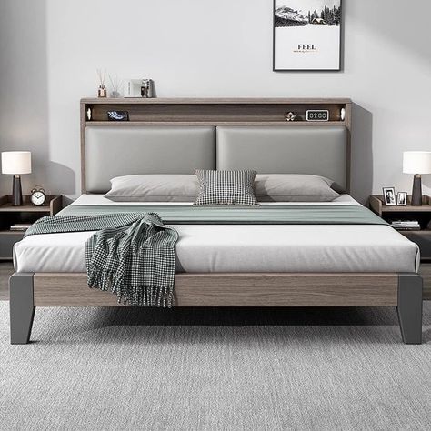 Experience royal comfort with our Luxury King Size Wooden Bed Frame! 👑🛌 Make your bedroom a sanctuary of style. Shop now! King Size Wooden Bed, King Size Frame, Wooden King Size Bed, Luxury Headboard, Queen Sized Bedroom, Wooden Bed Frame, Cama King Size, Peaceful Night, Wooden Tv Stands