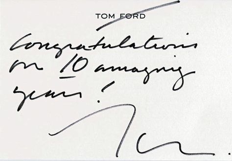 no one writes handwritten notes anymore...except tom ford and the fashion elite? Personal Stationery Design, Handwritten Type, Personalised Stationery, Script Writer, Hand Lettering Alphabet, Personal Image, Handwritten Notes, Personalized Note Cards, Why Do People