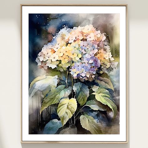 Hydrangea Print, Watercolor Blue Purple Flower Print, Botanical Print, Hydrangea Painting, Hydrangea Wall Art, Home Decor Gift Hydrangea Paintings, Hydrangea Wall Art, Hydrangea Wall, Hydrangea Painting, Watercolor Hydrangea, Hydrangea Print, Horizontal Wall Art, Vertical Wall Art, Pink Watercolor Flower