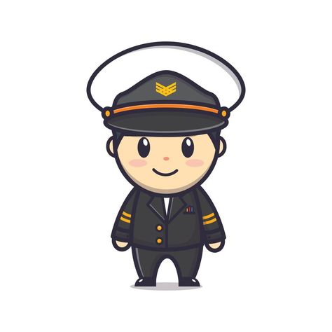 Pilot Illustration, Pilot Cartoon, Airplane Cartoon, Mascot Illustration, Pilot Uniform, Airplane Decor, Cartoon Mascot, Astronaut Art, Airplane Pilot