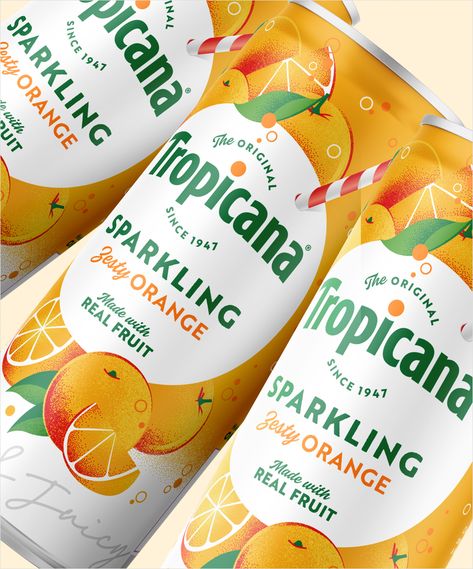 Design agency Sunhouse has updated the logo and packaging for prominent orange Juice brand, Tropicana Beverage Packaging Design Inspiration, Orange Juice Packaging Design, Juice Design Packaging, Orange Packaging Design, Juices Packaging, Orange Juice Packaging, Juice Logo Design, Tropicana Juice, Beverage Packaging Design