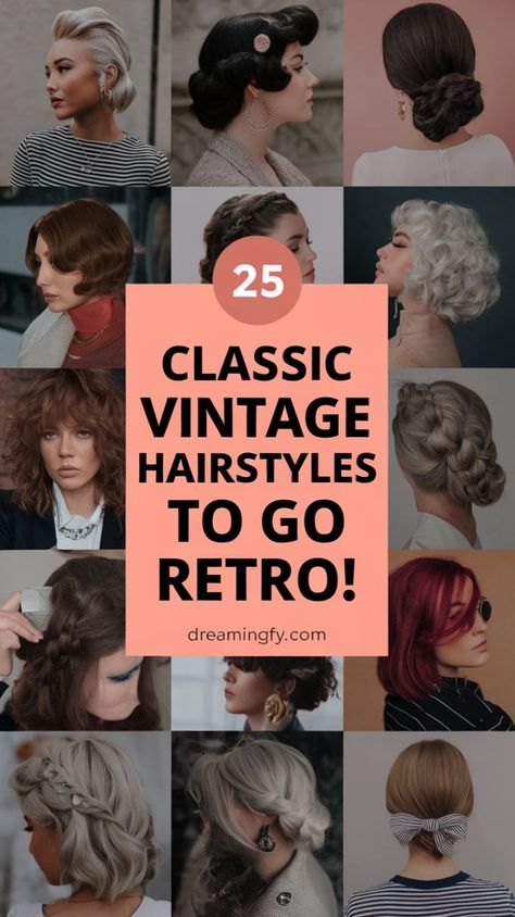 Add a touch of vintage charm to your look with these 25 hairstyles. From the roaring '20s to the fabulous '50s, find inspiration for every retro era on our site.