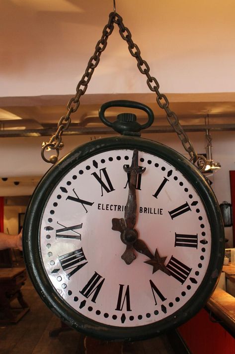 "double face"  train station clock by 'Brillie' - Clocks and Timepieces - Items by category Timezone Clocks Display, Airplane Clock, Train Station Clock, London Clock, Antique Self-winding Pocket Watch With Round Dial, Antique Fairs, Double Face, Train Station, Time Piece