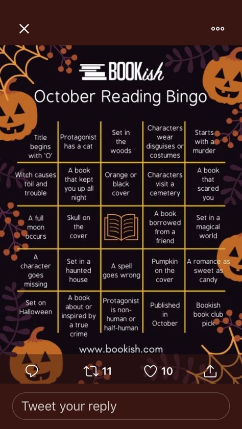 October Reading Bingo, October Book Bingo, Holiday Reading Challenge, October Reading Journal, October Reading Challenge, Fall Reading Challenge, Book Bingo, October Reading, Reading Bingo