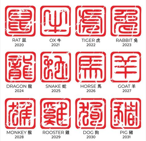 Chinese Zodiac Tattoo, Chinese Stamp, Chinese Script, Collagraphy, Chinese Symbol Tattoos, Chinese Horoscope, Chinese Tattoo, Chinese Typography, Chinese Astrology