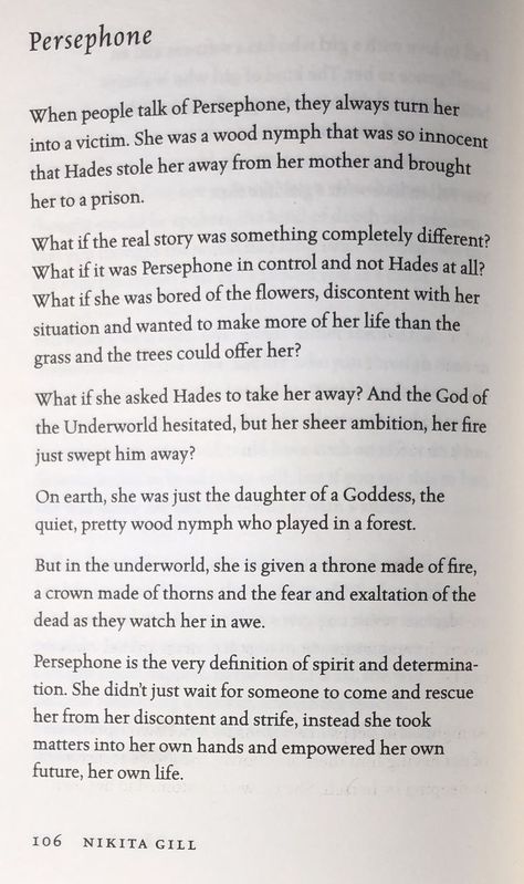 Nikita Gill Persephone, Hades To Persephone Poems, Hades And Persephone Poetry, Poems About Persephone, Hades And Persephone Poem, Proserpina Aesthetic, How To Feel Like Persephone, Persephone And Hades Quotes, Hades Underworld Aesthetic