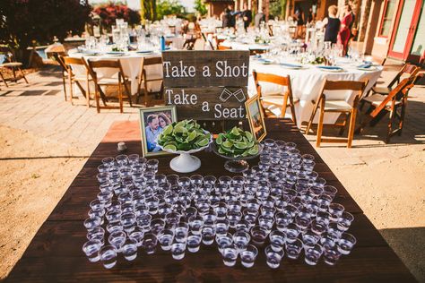 Take A Shot And Take A Seat, Posh Wedding, February Wedding, Bar Service, Entrance Sign, Take A Shot, Crystal Lighting, Wedding Dj, Table Signs