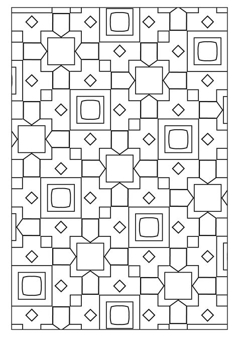 Set of 34 Printable Coloring Pages With Geometric Designs, Kids and Adults Coloring Pages, Patterns, Relaxing Activity, Stress Relief Vol.25 - Etsy Geometric Pattern Design Simple, Coloring Pages Patterns, Work Games, Geometric Coloring Pages, Graph Paper Designs, Adults Coloring, Abstract Coloring Pages, Geometric Pattern Art, Pattern Coloring Pages