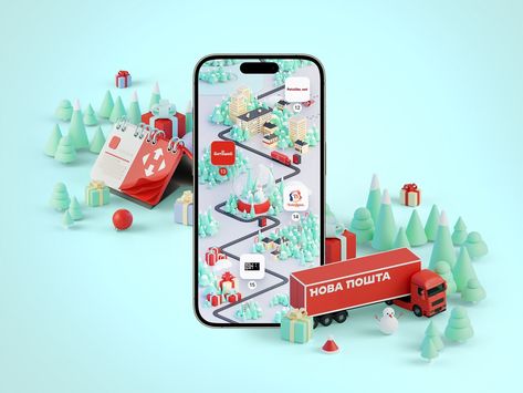 Case Study: Nova Post. Interactive Christmas Advent Calendar UI Design Calendar Ui Design, Digital Advent Calendar, Online Advent Calendar, Holiday Marketing Campaigns, Digital Marketing Design, Family Coloring, Brand Color Palette, Holiday Market, Christmas Advent Calendar