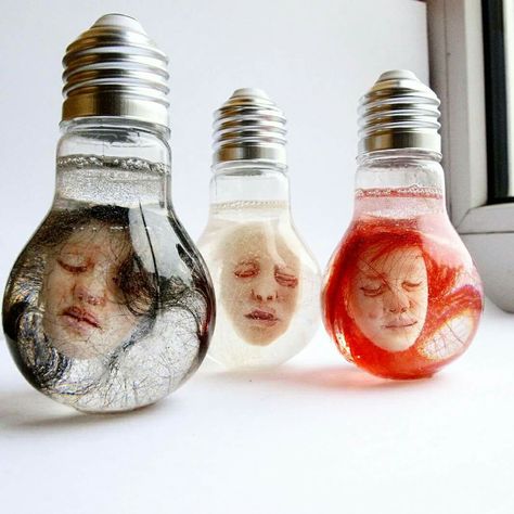 Lightbulbs, Creepy Art, Creepy Dolls, Weird Art, Weird And Wonderful, Creepy Cute, Art Sculpture, Surreal Art, Behance Portfolio