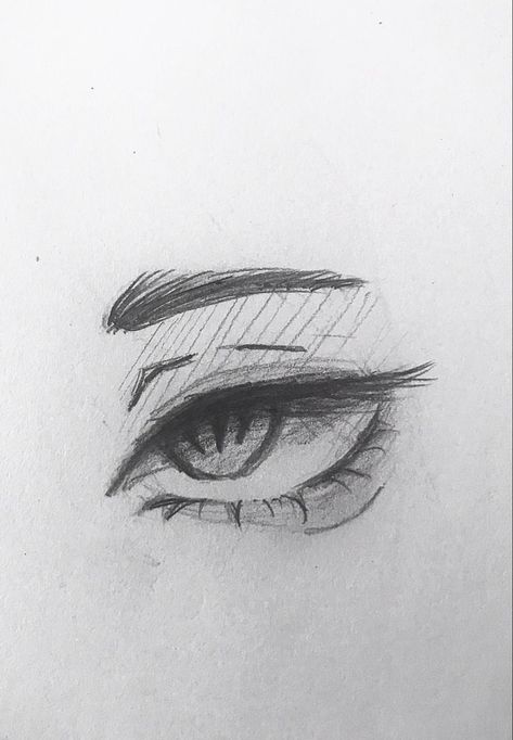 Girl Eyes Drawing, Easy Eye Drawing, Cute Eyes Drawing, Eye Drawing Tutorials, Eye Sketch, Seni Dan Kraf, Art Tools Drawing, Easy Doodles Drawings, Easy Drawings Sketches