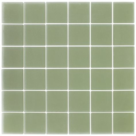 MosaicTileOutlet Square Frosted 2" x 2" Glass Mosaic Tile in Green | Wayfair Green Mosaic Tile, Wall Tile Texture, Green Mosaic Tiles, Green Mosaic, Elegant Tiles, Light Sage Green, Classic Tile, Ceramic Subway Tile, Ceramic Mosaic Tile