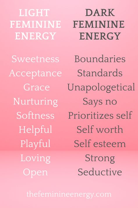 Different Types Of Feminine Energy, Balance Of Light And Dark, Light Femine Energy, Dark Feminine And Light Feminine, Dark And Light Feminine Aesthetic, Feminine Energy Habits, Channeling Feminine Energy, Light Feminine And Dark Feminine, Feminine Energy Practices