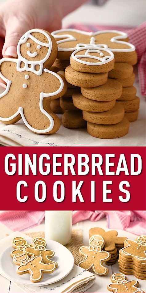 Gingerbread Cookie Cutout Recipe, Soft And Chewy Gingerbread Men, Easy Christmas Gingerbread Cookies, Gingerbread Cookie Soft, Cut Out Gingerbread Cookie Recipe, Easy Gingerbread Men Cookies, Home Made Gingerbread Cookies, Gingerbread Cookies For Decorating, Ginger Bread Icing Recipe Easy