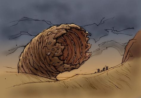 Sand Worm Dune Artwork, Shai Hulud, Sand Worm, Nerdy Art, Dune Art, Frank Herbert, World Of Tomorrow, Fantasy Beasts, The Dark Crystal