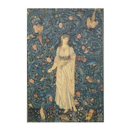 Vintage Flora Morris Edward Burne-Jones Acrylic Print - blue gifts style giftidea diy cyo Medieval Design, Burne Jones, Edward Burne Jones, Fine Arts Posters, William Morris, Modern Wood, Wrapped Canvas Art, Museum Art, Framed Art Print