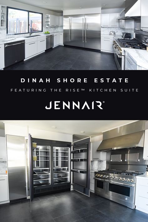 Commercial Appliances In Home Kitchen, Jenaire Appliances, Small Kitchen Cabinet Ideas, Jennair Appliances, Bright Kitchen Design, Small Kitchen Cabinet, Luxury Refrigerator, Luxury Kitchen Appliances, Jenn Air Appliances