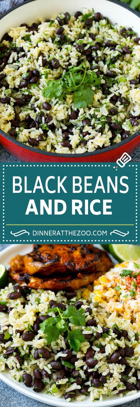 Black Beans and Rice Recipe | Cuban Black Beans | Beans and Rice #beans #rice #blackbeans #sidedish #glutenfree #dinner #dinneratthezoo Cuban Rice And Beans, Black Beans And Rice Recipe, Cuban Black Beans, Rice And Beans Recipe, Beans Beans, Black Beans And Rice, Black Bean Recipes, Rice Recipes For Dinner, Rice Beans