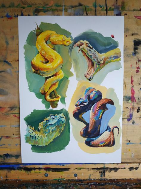 Caricature Tutorial, Gouache Art, Arte Sketchbook, Sketchbook Inspiration, Art Inspiration Painting, Art Journal Inspiration, Copic, Art Reference Photos, Snakes