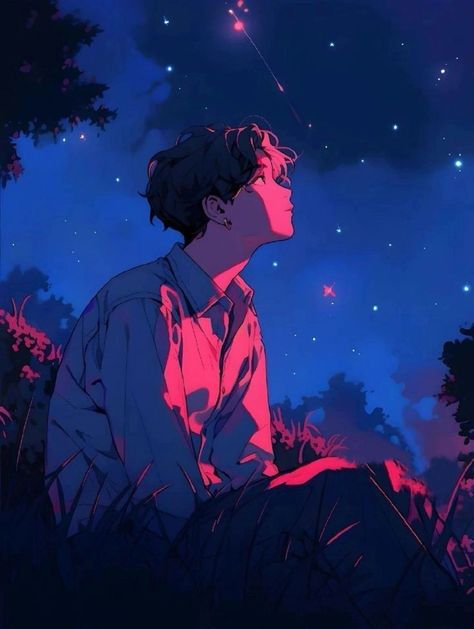 Spotify Artwork, Lofi Wallpaper, Star Watching, Wallpapers 2024, Wallpaper Aesthetics, Anime Male, 다크 판타지, Album Artwork, Anime Pictures