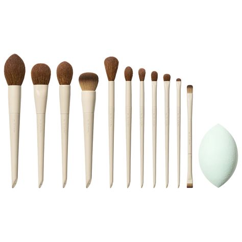 Morphe x Ariel Signature Look 12-Piece Face & Eye Brush Set - Morphe | Sephora Morphe Brushes Set, Eye Makeup Images, Jenner Makeup, Powder Contour, Eye Brushes Set, Kylie Jenner Makeup, Best Makeup Brushes, Cream Contour, Eye Makeup Brushes