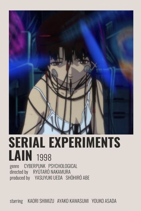 Lain Anime, Serial Experiments Lain, Future Poster, Persona Anime, Shojo Anime, Japanese Animated Movies, Animes To Watch, Anime Printables, Anime Watch