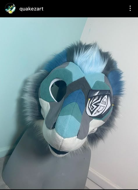 How To Make A Fursuit Head, Moving Jaw Fursuit, Fursuit Foam Head Base, Fleece Fursuit, Fur Suit Head, Furring A Fursuit Head, Fursuit Making, Fursuit Paws, Shark Tale