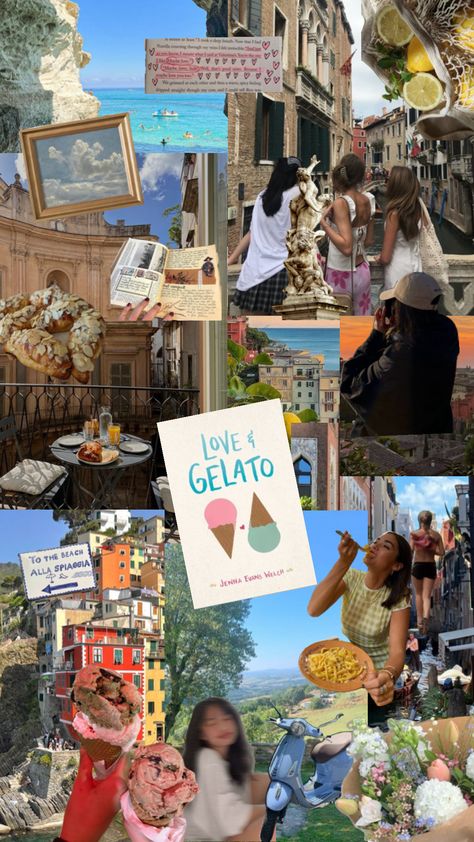 Love and gelato aesthetic 🍋🏛️🍨 Collage, Love And Gelato Aesthetic, Gelato Aesthetic, Love Gelato, Love And Gelato, Gelato